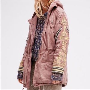 Free people pink military jacket. Lightly worn